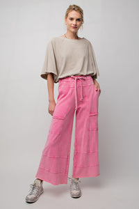 Mineral Washed Pants - Barbie Pink