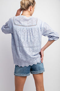 The Periwinkle Eyelet Top