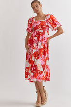 Load image into Gallery viewer, Tiffany Red Floral Dress
