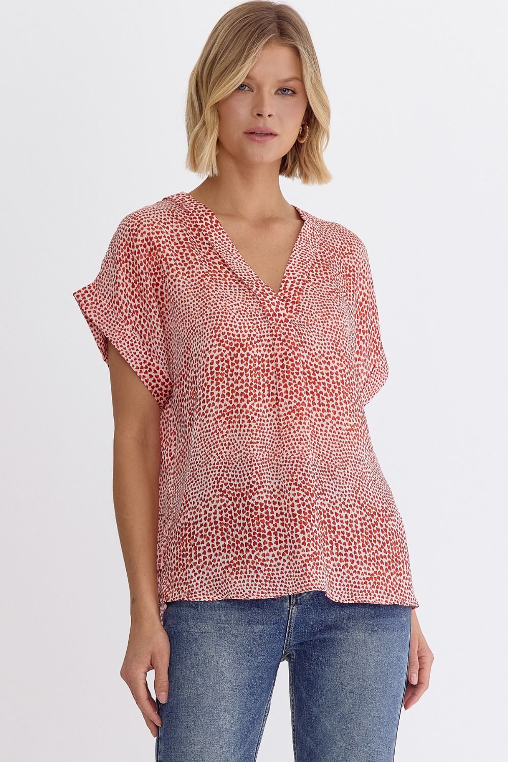 Red Heart Mary Top