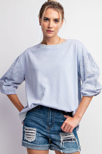 The Periwinkle Eyelet Top
