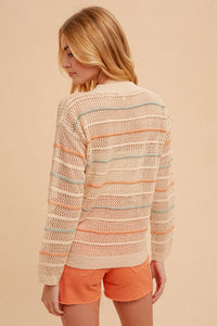 Taupe Crochet Anna Sweater