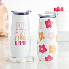 Load image into Gallery viewer, 12oz Champagne Tumbler Pop Fizz
