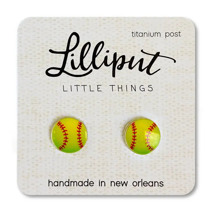 Lilliput Softball Earrings
