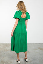 Load image into Gallery viewer, THML Green Puff Sleeve Maxi Dress
