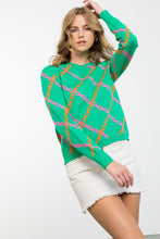 Load image into Gallery viewer, THML Green Chain Pattern Sweater
