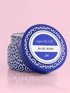 Capri Blue - Blue Jean Printed Travel Tin Candle